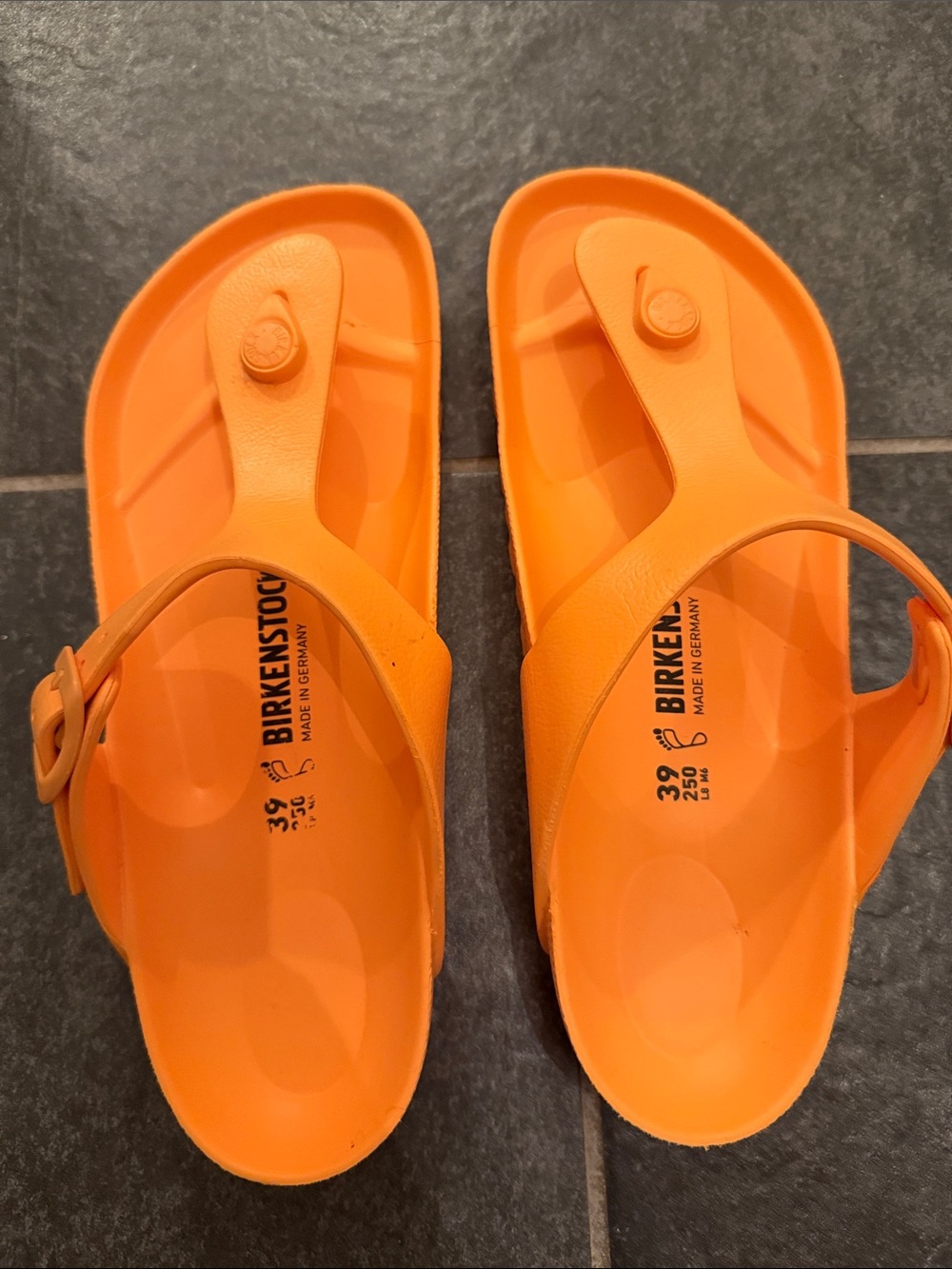 GUC Women’s Birkenstock Orange Eva Gizeh Thong Sandals- Size 39